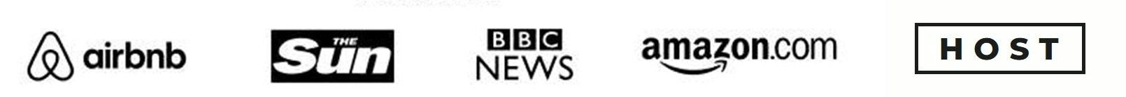 airbnb, The Sun, BBC News, amazon.com, HOST